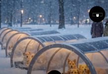 Túneis aquecidos por energia solar para abrigar os cães vadios do frio