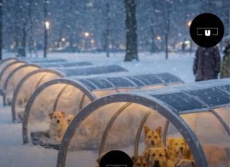 Túneis aquecidos por energia solar para abrigar os cães vadios do frio
